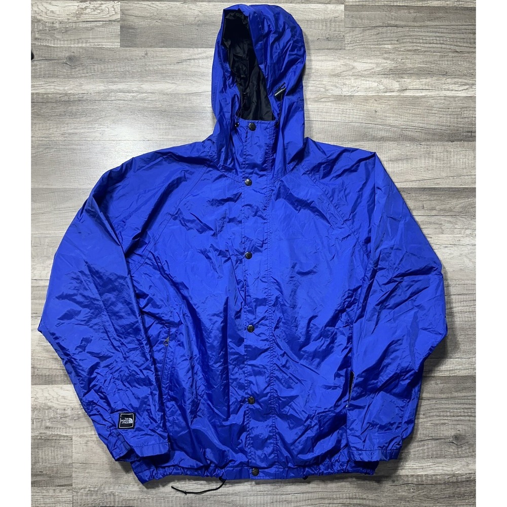 VTG North Face Mens Blue Black Full Zip Windbreaker Jacket‎ Size Large